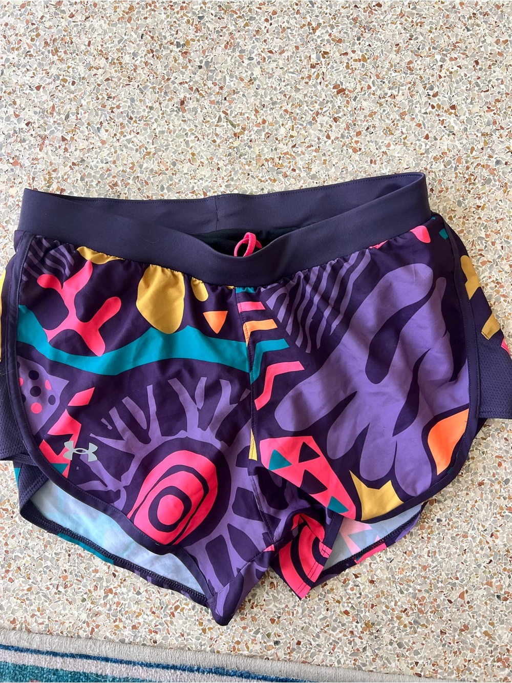 Under Armour Vibrant Purple Abstract Print Athletic Shorts